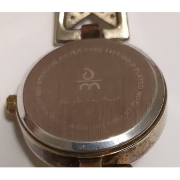 Vintage Danbury Mint Watch 14K gold plated silver w/ diamonds